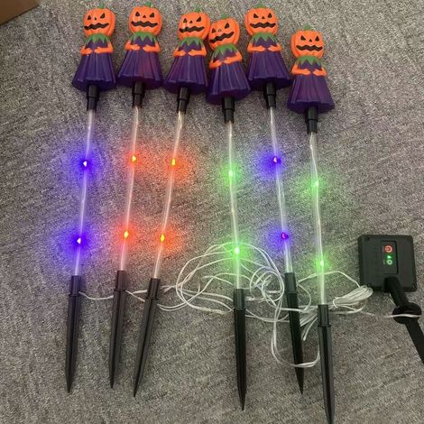 Halloween-Solar-Bodenleuchten mit Geistergesicht für Gärten und Höfe – LED-Gartenleuchten mit Kürbismann-Motiv