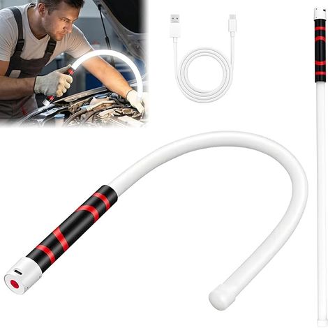 Linterna LED flexible, luz de trabajo plegable, recargable por USB-C, para reparación de automóviles, taller, inspección, camping e iluminación de emergencia. (1/5)