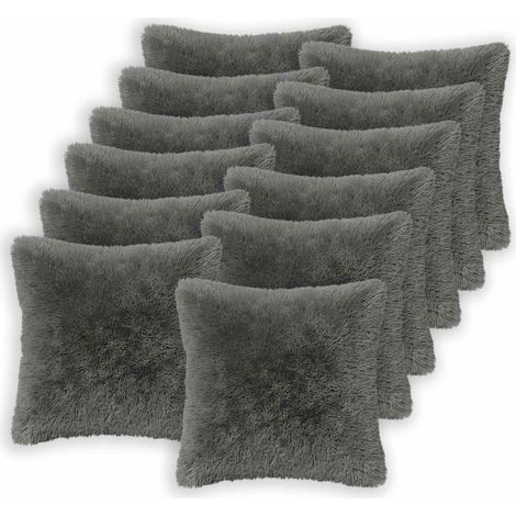 Housse de coussin 12 pcs HEERLEN Gris clair 45 x 45 cm vidaXL