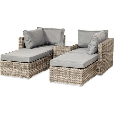 Wentworth 4 Seater Multi Relaxer Set with Cushions - Synthetic Rattan - H52 x W75 x L40 cm - Natural (1/4)