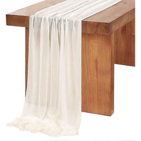 Chiffon Table Runner 27x118 Inches Romantic Wedding Sheer Bridal Party Table Decorations Shower Deco (1/5)
