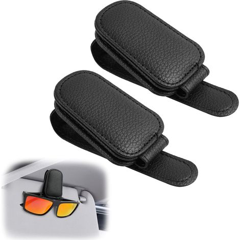 Juego de dos piezas de monturas para gafas para parasoles de coche - Negro (1/3)