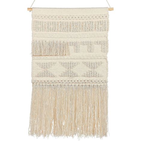 Beliani Fabric Wall Hanging Light Beige Cotton Rustic Boho Handwoven Décor Rectangular, Handmade, Does Not Require Assembly, 51 x 1 x 103 cm KAMOKE (1/5)