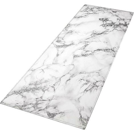 Rutschfeste Marmor-Fußmatte, dekorative Bodenmatte für Küche und Eingangsbereich-Gray (1/5)