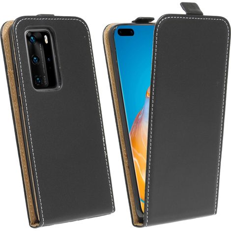 cofi1453® Flip Case kompatibel mit HUAWEI P40 PRO Handy Tasche vertikal aufklappbar Schutzhülle Klapp Hülle Schwarz (1/5)