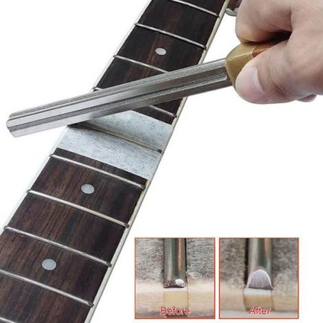 Lime de frette de guitare pratique avec frette carrée, lime de frette de guitare avec protège-nuque (1/3)