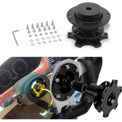 Compatibile con sistemi di volante a sgancio rapido, kit adattatore universale per mozzi volante a sgancio rapido con mozzi a 6 fori, kit mozzo a 6 fori adatto per corse/rally (1/4)