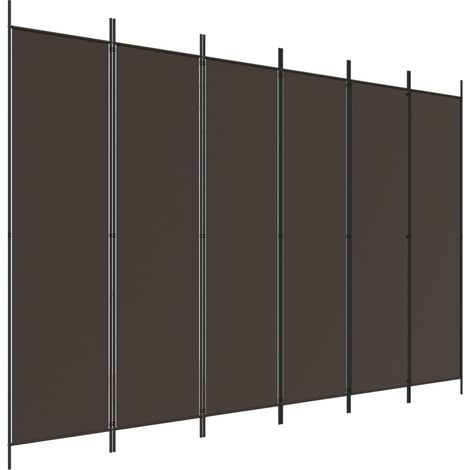 vidaXL Trennwand 6 Panels Braun 300x200 cm Stoff