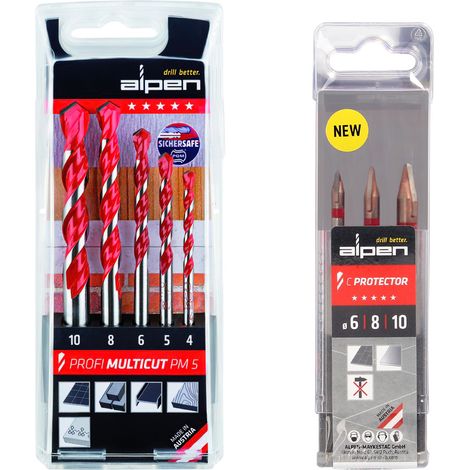 Pack Estuches Brocas Alpen (3 Brocas Porcelanicos y 5 Multiusos)