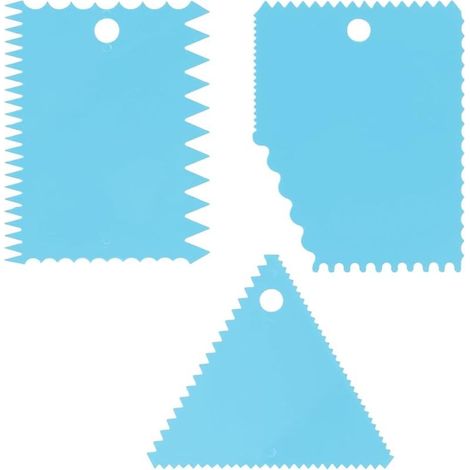 (3 pièces) Spatules en plastique, Différentes formes, Peigne carrelage, Spatule raclette plastique, Spatule enduit, Peigne à colle crénelé (1/5)