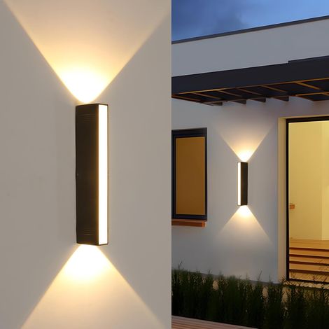 1 Applique Murale LED, Aluminium IP65 Étanche, 19W 2137LM, Blanc Chaud 3000K, Intérieur Extérieur