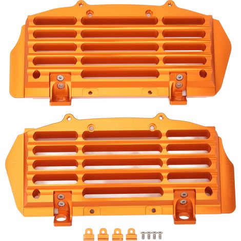 1 paio di protezioni per radiatore moto, griglia di protezione dal surriscaldamento per moto da 125cc a 500cc 125 150 SX Arancione. (1/4)
