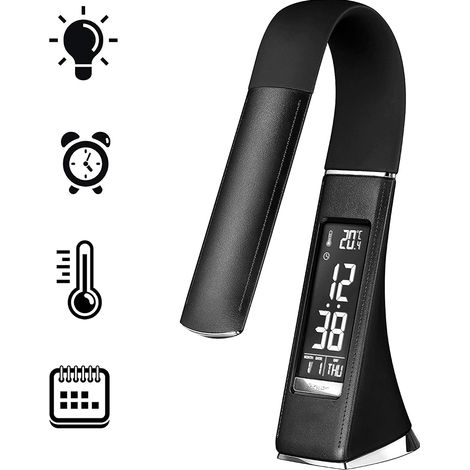 Lampe de table multifonctionnelle LED en cuir pour bureau, lampe pliable créative à déformation tactile pour la protection des yeux (1/4)