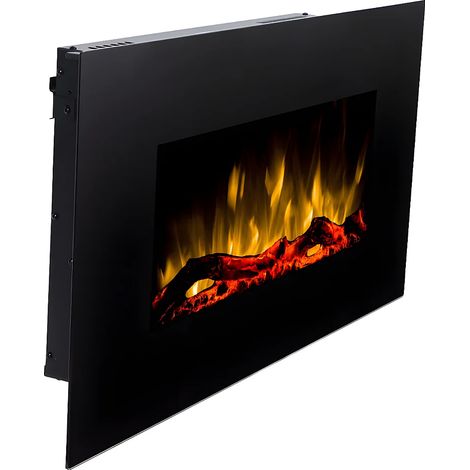 Cheminée électrique CHANDELA - Murale - L84 x P14 x H45 cm - Noire (1/5)