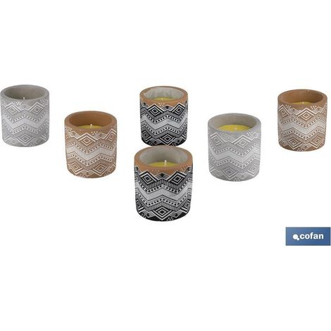 Pack de 6 Bougies Aromatiques à la Citronnelle en Pot Décoré 170 g