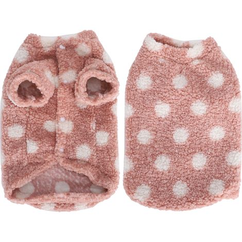 Vêtement Pour Chien - Manteau En Peluche Doux - Hiver Automne Pour Petit Chiot - Rose Taille S (1/5)