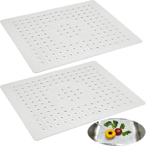 2 Pièces Tapis Évier, 31x26 cm, TPR Antidérapant, Résistant Chaleur, Découpable, Pour Cuisine (1/5)