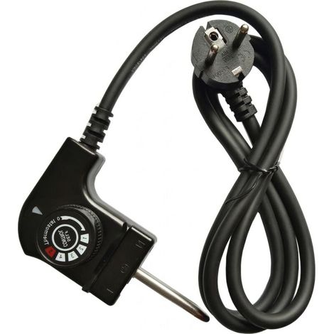 Thermostat Câble Plancha Universel 10A 250V 2000W, Cordon Alimentation Barbecue Électrique avec 5 Niveaux de Température, Prise de Rechange pour Gril et Poêle à Paella, Longueur 1 Mètre (1/5)