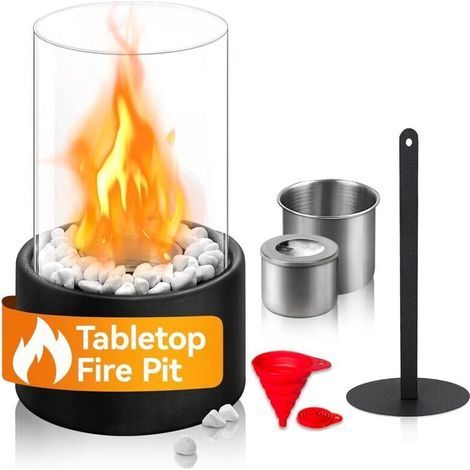 Tabletop ethanol fireplace, 16.5 x 16.5 x 27.5 cm, black (1/4)