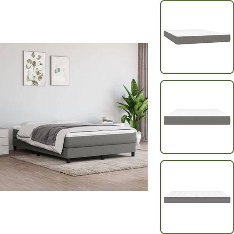 Matelas de lit à ressorts ensachés Gris foncé 140x190x20 cm - Matelas À Ressorts Ensachés - Matelas Confortable - Matelas Support Moyen - Literie - Sommeil Réparateur (1/5)