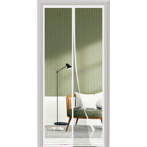 Moustiquaire Porte Fenetre 120x200, SHA2WEN Rideau Moustiquaire Magnétique Blanc, Profitez de l'été en Famille (1/5)
