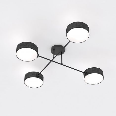Lampada a sospensione Maga a quattro bracci in acciaio nero