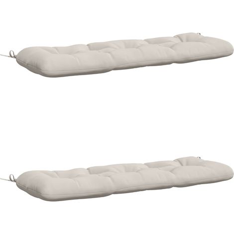 2-teilige Bankkissen VIANEN 100 % Polyester Weiß vidaXL (1/5)
