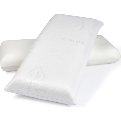 Almohada viscolastica viscoelastica 100% bloque solido. ALOE VERA 70cm