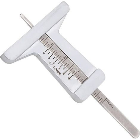 BUNTHAUS Pied à Coulisse de Profondeur, 0 à 50 Mm, Jauge Micrométrique, Outil de Mesure, Mètre de Profondeur en Acier Inoxydable