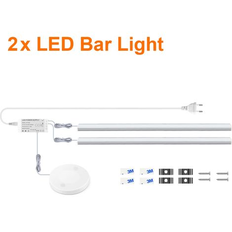 (2 bandes, lumière chaude, 50 cm) Éclairage LED pour meubles (permet de traverser les panneaux de bois) Capteur de présence/de mouvement/interrupteur tactile (1/5)