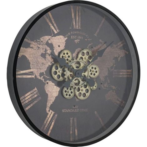 Wanduhr mit sichtbarem Uhrwerk RODAS, Ø 57 cm (1/5)