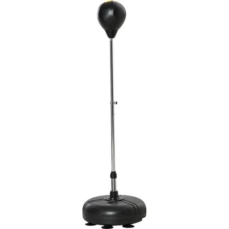 Punching ball sur pied réglable 133-151 cm, sac de frappe avec 2 gants, base lestée 45x45 cm, noir