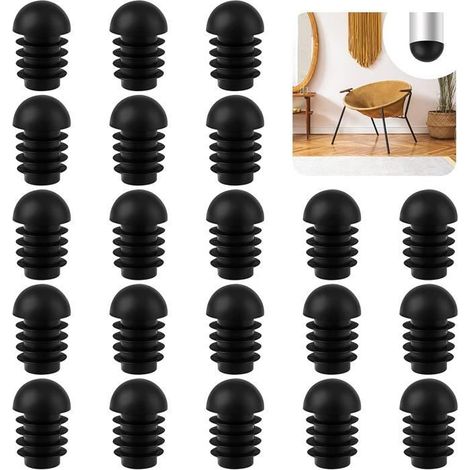 50pcs 19mm Embouts de Meubles Pieds de Meubles en Plastique pour Tubes Bouchons de Tube Ronds pour Chaises Pieds (1/4)