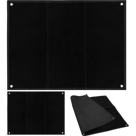 Plaque adhésive Velcro 85 x 70 cm, tapis Velcro, tableau Velcro, présentoir à patchs tactiques Velcro avec œillets pour badges, patchs, autocollants, noir (1/5)