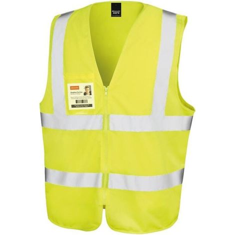 Result Gilet ad alta visibilità con zip Giallo fluorescente XXLXXXL
