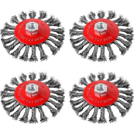 Brosse Métallique Meuleuse Ø115mm Disques à M14 pour Meuleuse d'Angle, Polissage et Dérouillage Métal, Lot de 4 Pièces (1/5)