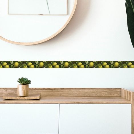 Frise décorative adhésive, superbe frise citron qui convient partout et tout le temps, 5 cm X 300 cm (1/5)