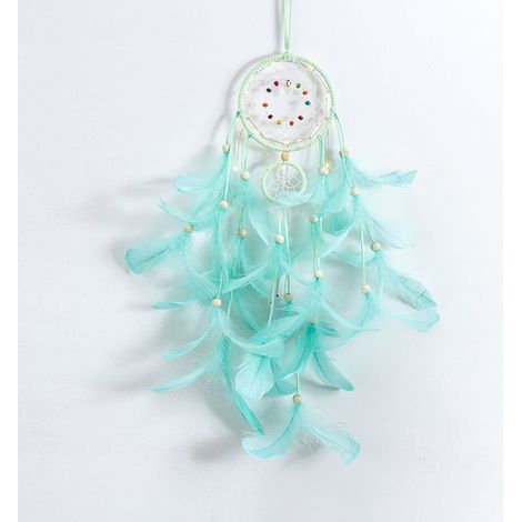 Attrape-rêves en plumes avec lumière LED, décoration murale portable faite main, accessoire photo pour la décoration de chambre et d'intérieur