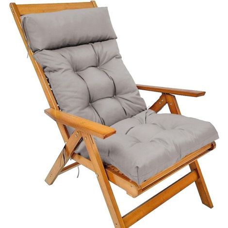Coussin d'assise à dossier haut-125 x 55 cm gris (1/4)