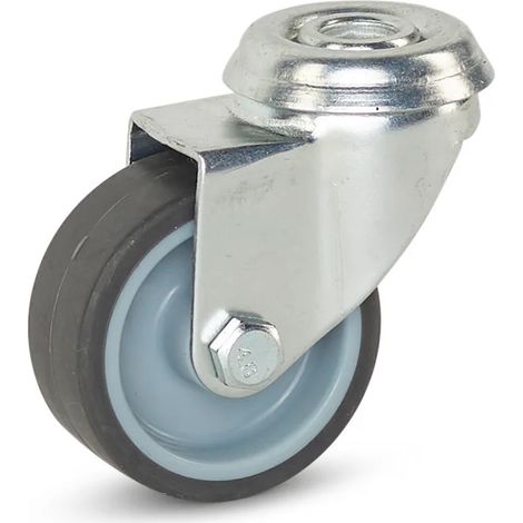 Roulette pivotante - MESO - Meuble - Trou central - 50mm - 40kg (1/2)