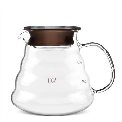 Verseuse doseuse en verre trempé 500 ml, résistante à la chaleur, pour café, thé, accessoire de bar. (1/5)