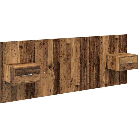 Headboard with Cabinet 3 pcs Old Wood Engineered Wood vidaXL