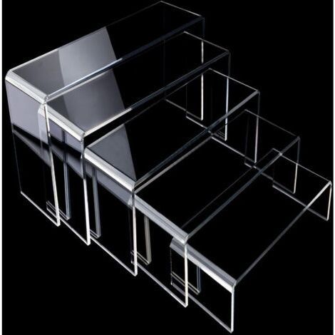 Présentoir en Acrylique Transparent,Armoire à bijoux,5 Niveaux Présentoir Acrylique Étagère pour Figurines Pops, U Vitrine Supports pour Collection, Parfums, Cupcake ou Maquillage (1/4)
