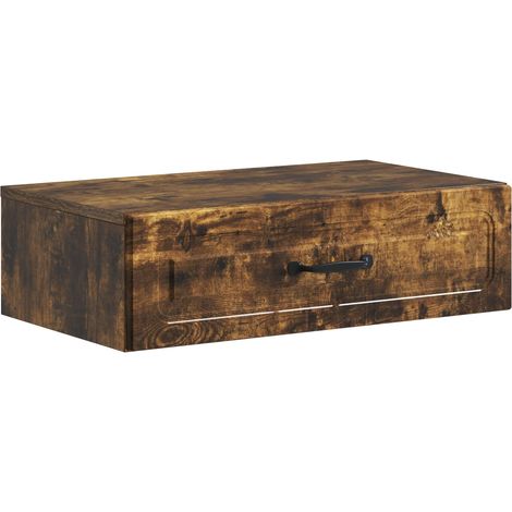 Wall-Mounted Side Table Smoked Oak 59 x 34.5 x 17 cm vidaXL