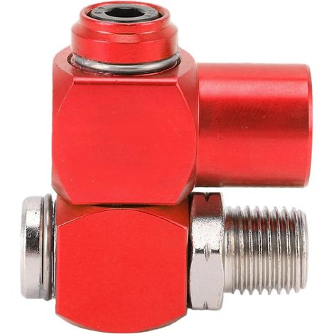 360 Degree Swivel Air Hose Fittings 1/4" NPT, 2-Pack 1/4" NPT 360 Swivel Air Connectors, Rotating Fitting/Red Anodized Aluminum 150 (1/5)