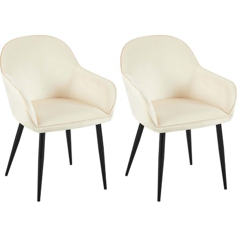 2er Set Esszimmerstuhl Boise Samt creme (1/5)
