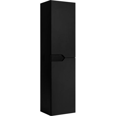 Hängendes Waschtischunterschrank - 136 cm - Schwarz - Minimalistisches Design - Optimierter Platzbedarf