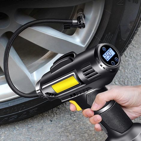 Gonfleur de pneus sans fil pour véhicules, avec batterie lithium-ion rechargeable et adaptateur secteur pour véhicule (1/5)