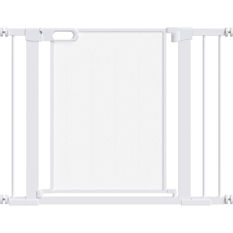 Pet Safety Gate-for Doorways-Staircases-Hallways-with Extensions Kit-75-103cm - White (1/5)