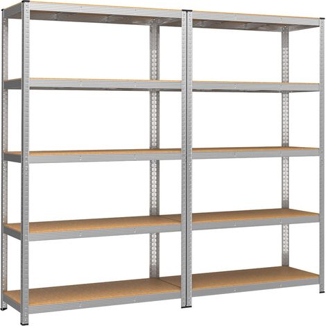 Estantería de acero de 5 niveles para cajas de herramientas montaje sin herramientas capacidad de 875 kg 60 x 120 x 200 cm gris 120005572
